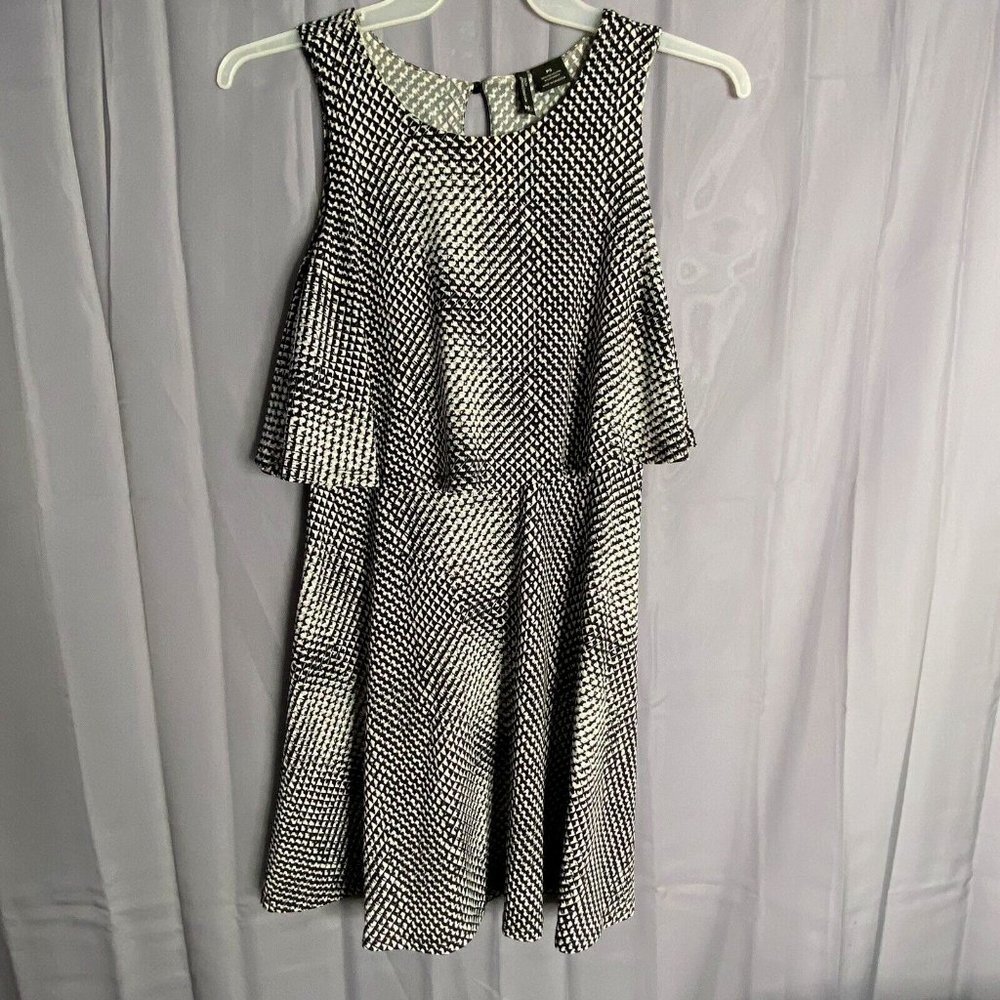 New‎ Directions Dress Womens PS Black White Geometric Modern Minimalist Office